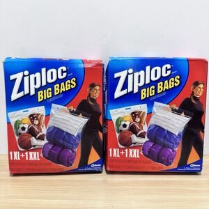 NEW 2 Boxes Ziploc Big Bags XL & XXL 10 Gal & 20 Gallon Size 2006  Discontinued